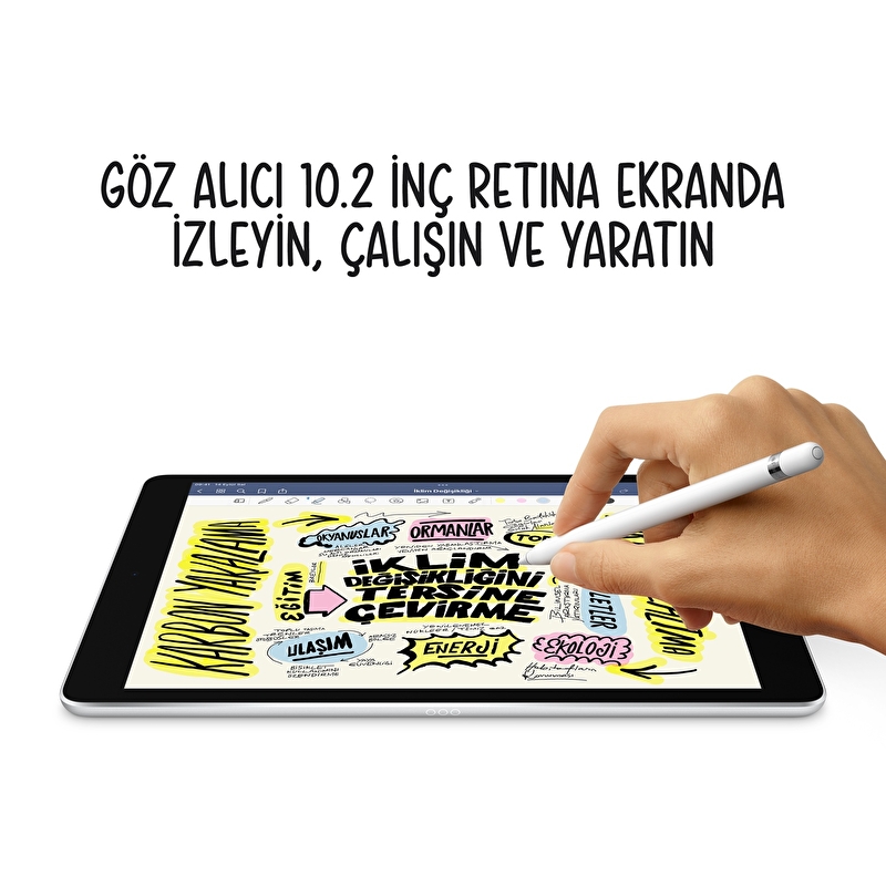 Apple iPad 10.2" Wi-Fi + Cellular 64GB - Uzay Grisi - MK473TU/A