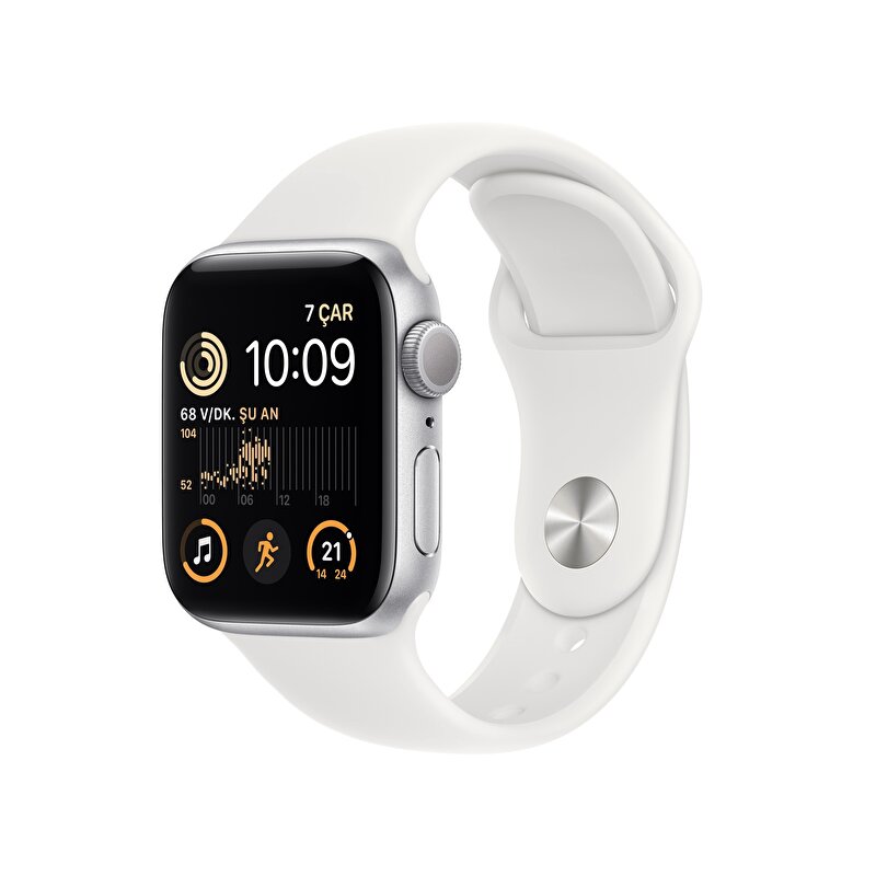 Apple Watch SE GPS 40mm Gümüş Alüminyum Kasa ve Beyaz Spor Kordon - MNJV3TU/A MNJV3TU/A