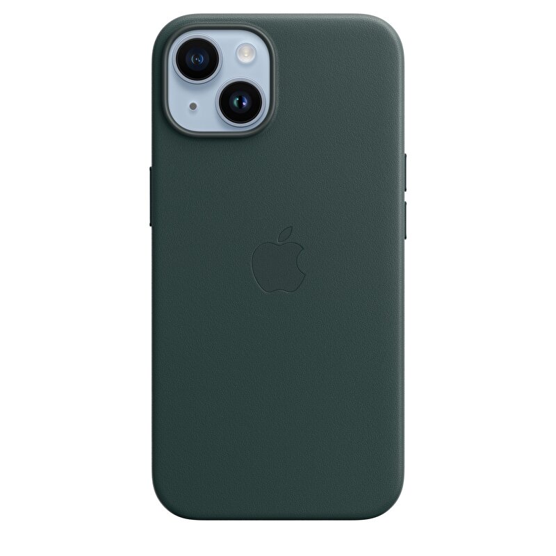 iPhone 14 için MagSafe özellikli Deri Kılıf - Orman Yeşili