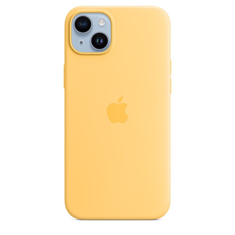 iPhone 14 Plus için MagSafe özellikli Silikon Kılıf - Sıcak Sarı