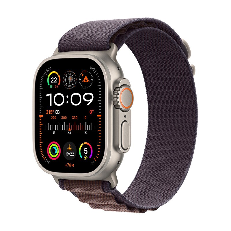 Apple Watch Ultra 2 GPS + Cellular, 49mm Titanyum Kasa ve Indigo Alpine Loop - Orta Boy - MRET3TU/A MRET3TU/A