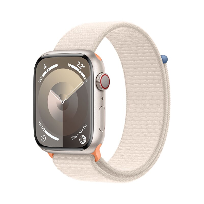 Apple Watch Series 9 GPS + Cellular 45mm Yıldız Işığı Alüminyum Kasa ve Yıldız Işığı Spor Loop - MRMA3TU/A MRMA3TU/A
