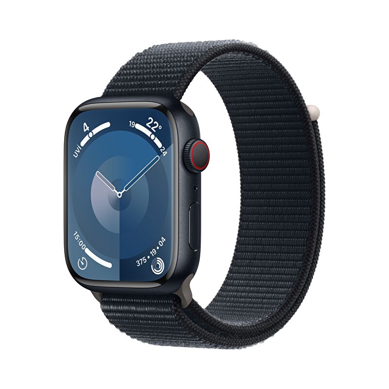 Apple Watch Series 9 GPS + Cellular 45mm Gece Yarısı Alüminyum Kasa ve Gece Yarısı Spor Loop - MRMF3TU/A MRMF3TU/A