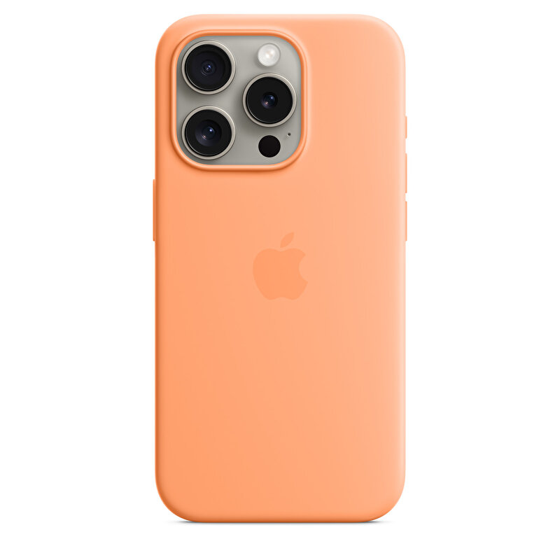 Apple iPhone 15 Pro için MagSafe özellikli Silikon Kılıf - Turuncu Sorbe MT1H3ZM/A