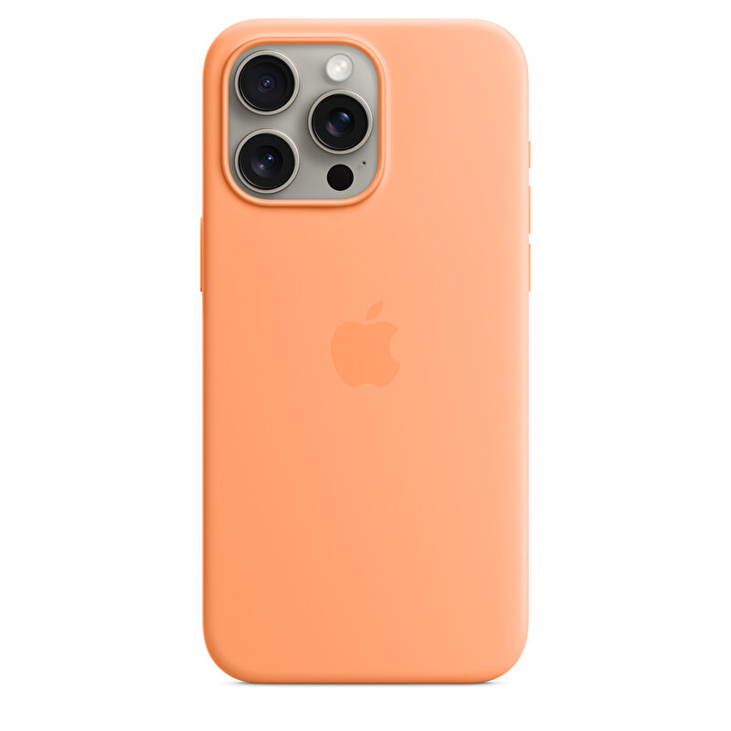 Apple iPhone 15 Pro Max için MagSafe özellikli Silikon Kılıf - Turuncu Sorbe MT1W3ZM/A