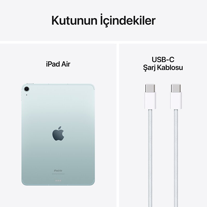 Apple 11 inç iPad Air M2 Wi-Fi + Cellular 1TB Mavi - MUXT3TU/A MUXT3TU/A