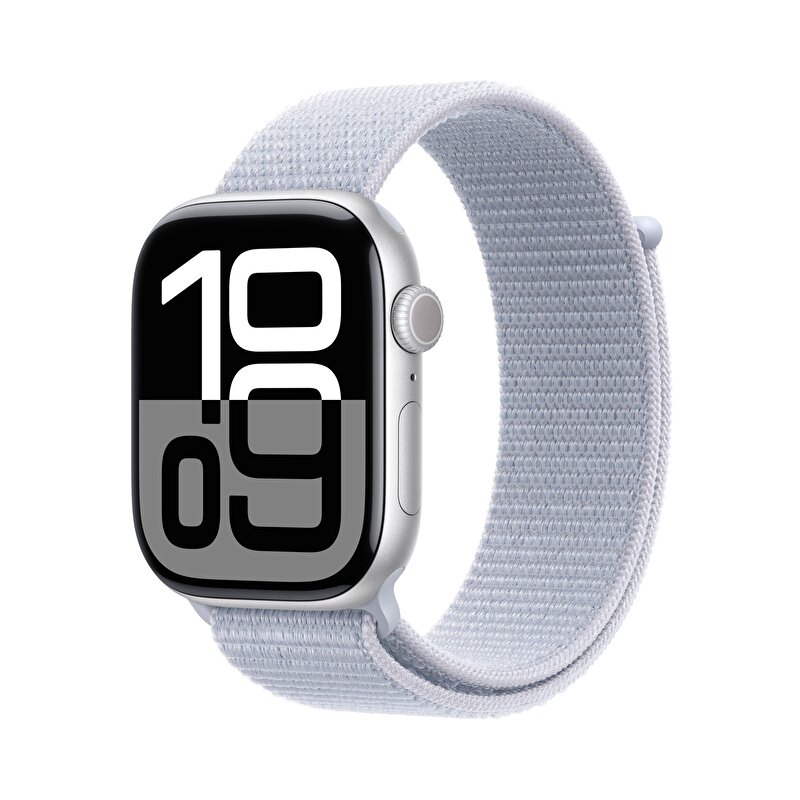 Apple Watch Series 10 GPS 46mm Gümüş Rengi Alüminyum Kasa  Bulut Mavisi Spor Loop - MWWN3TU/A MWWN3TU/A