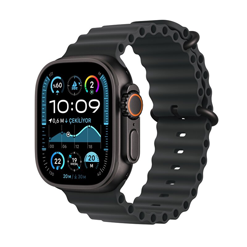 Apple Watch Ultra 2 GPS + Cellular 49mm Siyah Titanyum Kasa  Siyah Ocean Kordon - MX4P3TU/A MX4P3TU/A